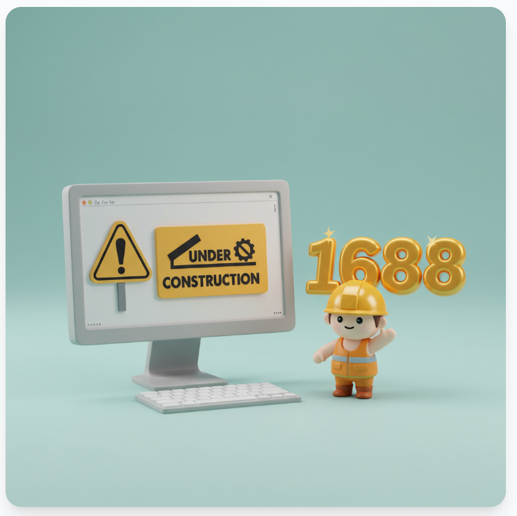 網站興建中的圖片，帶有金黃數字 13688